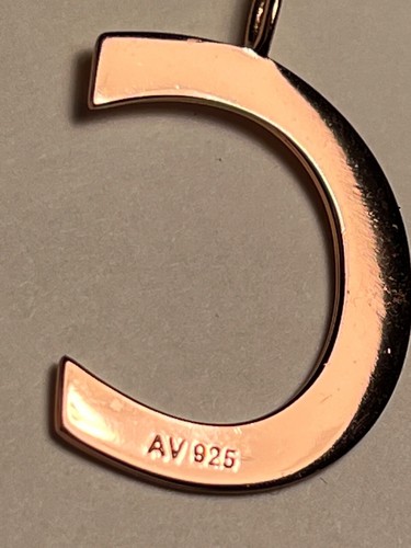 STERLING LETTER "C" PENDANT - Picture 2 of 2