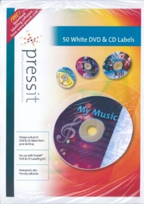 Pressit A4 leere CD Etiketten weiß selbstklebend (50 Etiketten)