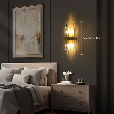 Modern Crystal Wall Sconce Golden Wall Light, Luxury Indoor Hallway Wall Lamp