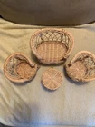 Wicker Rattan VTG Doll Furniture Sofa  2 Chairs & Table very good condition