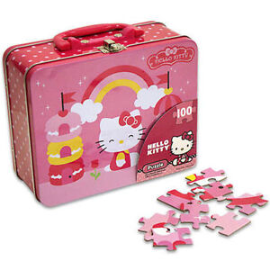 Hello Kitty 100 Piece Puzzle Inside Lunch Box Tin