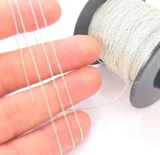 1 mt (3.3ft) Sterling Silver Soldered Cable Chain, 925 Silver (1mm) G30036