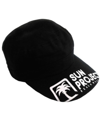 Sun Project Base Cap Beach in schwarz mit Label Print in weiss 