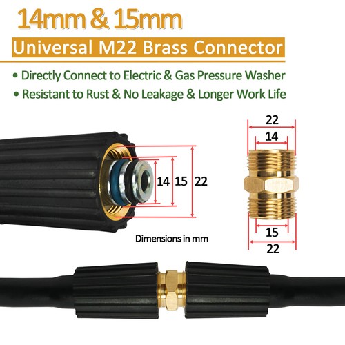 High Pressure Washer Hose Cord Pipe CarWash Hose Water Cleaning Extension Hoses - Picture 13 of 16