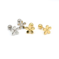 925 Sterling Silver Cute Flower Stud Screw Back Earrings for Women Girls A4164