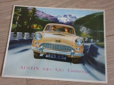 AUSTIN A40 - A50 ''CAMBRIDGE'' - ORIGINAL NIEDERLÄNDISCHER PROSPEKT - von 1955 - SIEHE FOTOS.