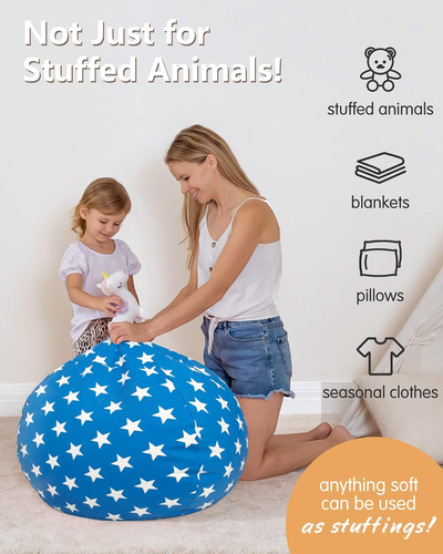 Stuffed Animal Bean Bag Storage Chair (Blue Star, Large (38'')) - Picture 4 of 12
