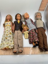 Vintage 1973 Mattel Sunshine Family Set Mom, Dad, Baby, Grandma, Grandpa