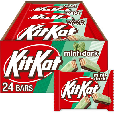 DUOS Dark Chocolate Mint Wafer Candy Bars, 1.5 Oz (24 Count)