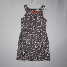 Robbie Bee Sleeveless Dress 18 Gray Polka Dot A-Line Pocket Zip Pinup Old Money