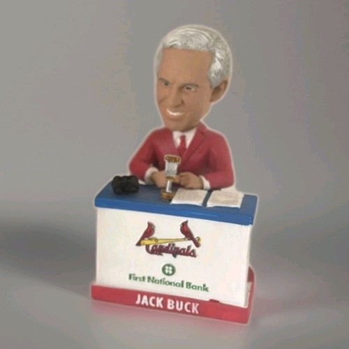 Vintage Sammlerstück Jack Buck Wackelkopf Sprachchip - St. Louis Cardinals Neu im Karton