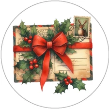 Nostalgic Christmas Santa Letters Handmade Stickers Scrapbook Envelope Seals