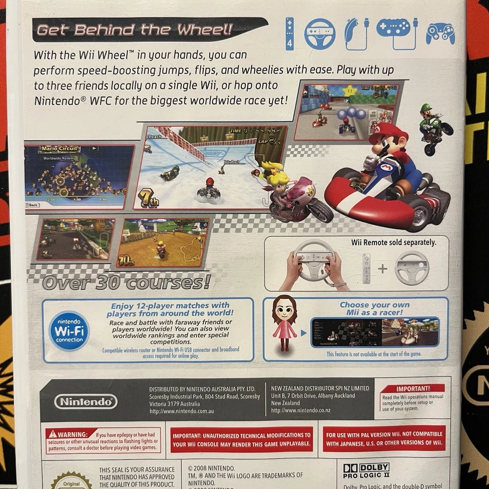Mario Kart Wii W.Manual Nintendo Wii Wii U PAL VGC TESTED FREE TRACKED POSTAGE - Image 4 of 4