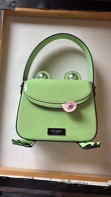 Kate Spade New York Lily Patent Leather 3D Frog Hobo Bag -Serene Green