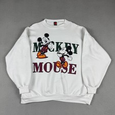 Disney Mickey Mouse Sweatshirt Mens 3X White Vintage 90s Jerry Leigh Crewneck