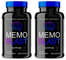 Memo Blast - MemoBlast Advanced Nootropic Dietary Supplement 120 Caps 2 Bottles