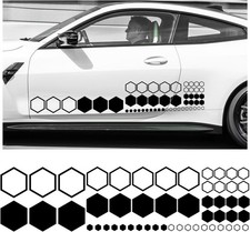 52 Grids Car Honeycomb Graphic Stickers, Waterproof Hexagon Pattern Car Side Bod