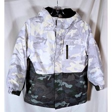 Swiss Tech Kids Camo Ski Snowboard Jacket Hooded Water Resistant Winter Coat M