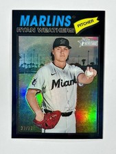 2026 Topps Heritage Ryan Weathers #307 Black Foil Border 37/77 SP Miami Marlins