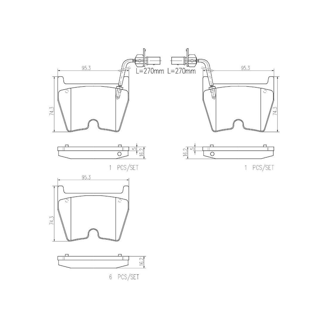 For Audi R8 RS4 RS6 Set of 2 Front Disc Brake Pad Set Ceramic Kit Brembo P85078N