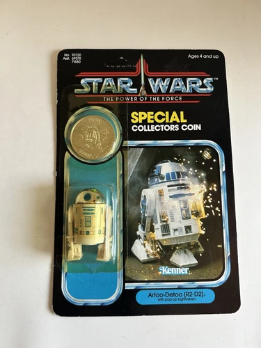 Vintage Star Wars Power Of The Force R2-D2 Coin Unpunched Kenner 1984 92 Back - Picture 1 of 24