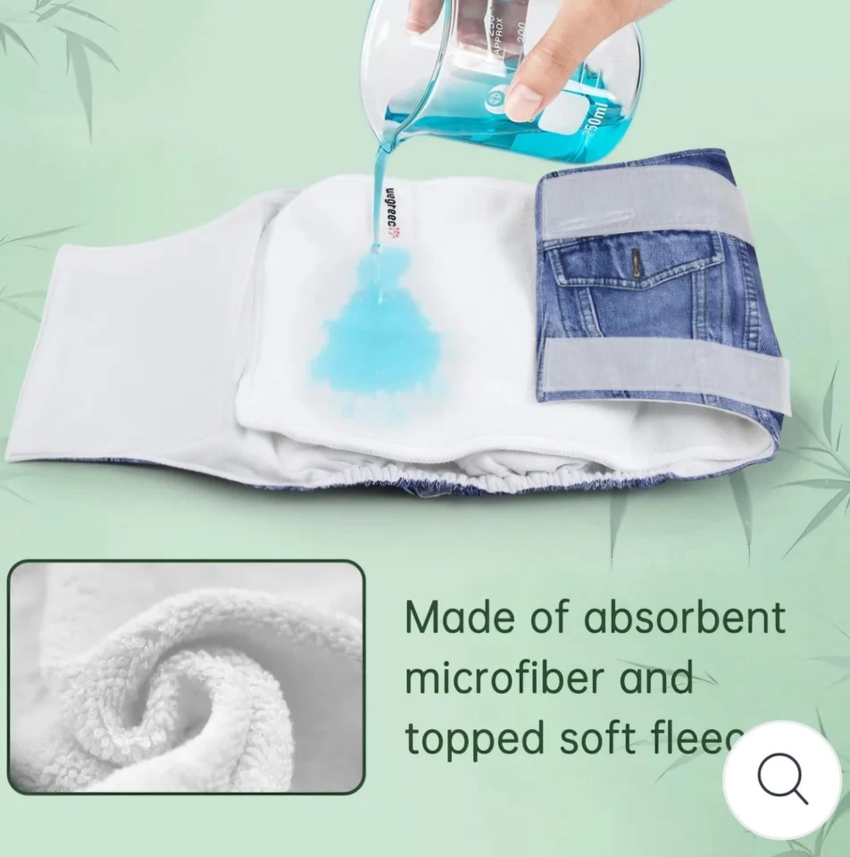 1 paquete de 3 pañales para perros Wegreeco lavables, reutilizables para perros grandes. Como Labrador  Foto 3 de 4