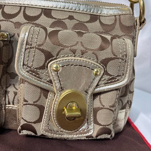 COACH 6268 Signature Legacy Turnlock One Shoulder Bag Brown Leather Canvas - Picture 7 of 16