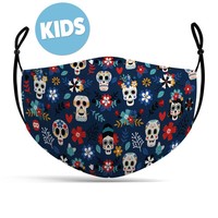 Stoffmaske FüR Kinder Dia De Los Muertos - 3-Lagige Mund-Nasen-Maske Mit
