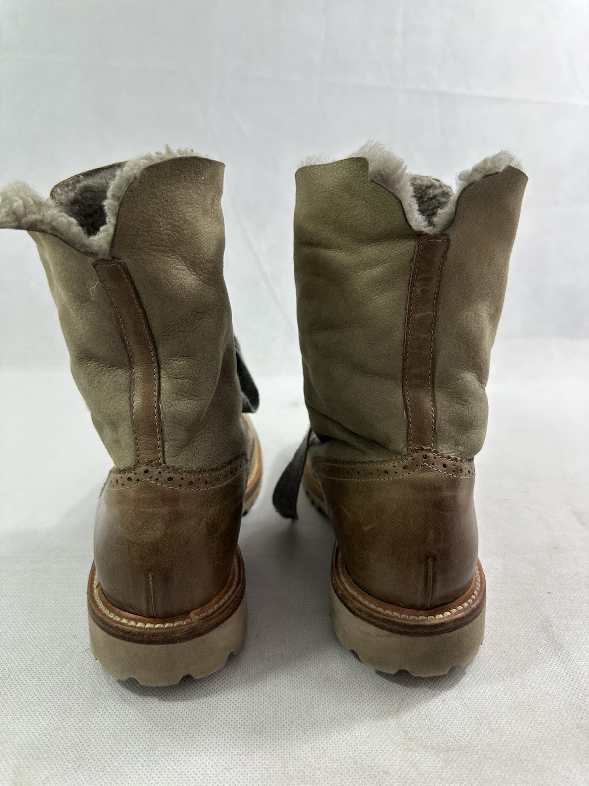 Brunello Cucinelli Shearling Lined Combat Boots w… - image 5