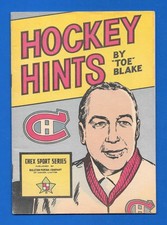 HECTOR TOE BLAKE 1963-65 CHEX CEREAL CANADIENS COACH NHL HOCKEY HINTS BOOKLET