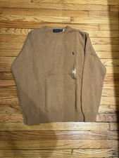 Polo Ralph Lauren Knit New Sweater Size Medium Brown Green Polo Rare Authentic