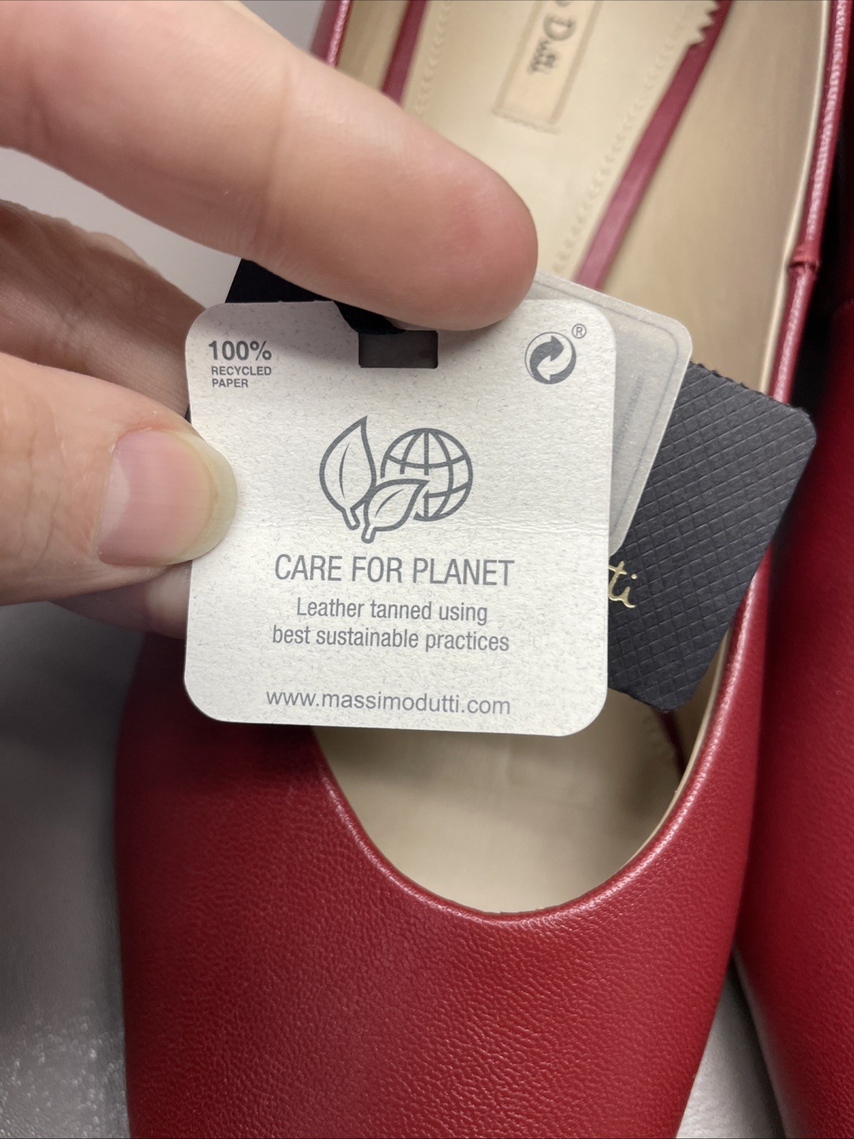 Massimo Dutti Womens Heels Size 42 Red Leather Block Heel Pointed Toe thumbnail 3