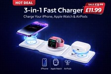 3-in-1 Wireless Charging Station for iPhone, Apple Watch, AirPods Fast Charger