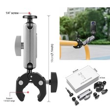 Bike Motorcycle Mount Handlebar Clamp Holder Clip for GoPro Insta360 Accessories