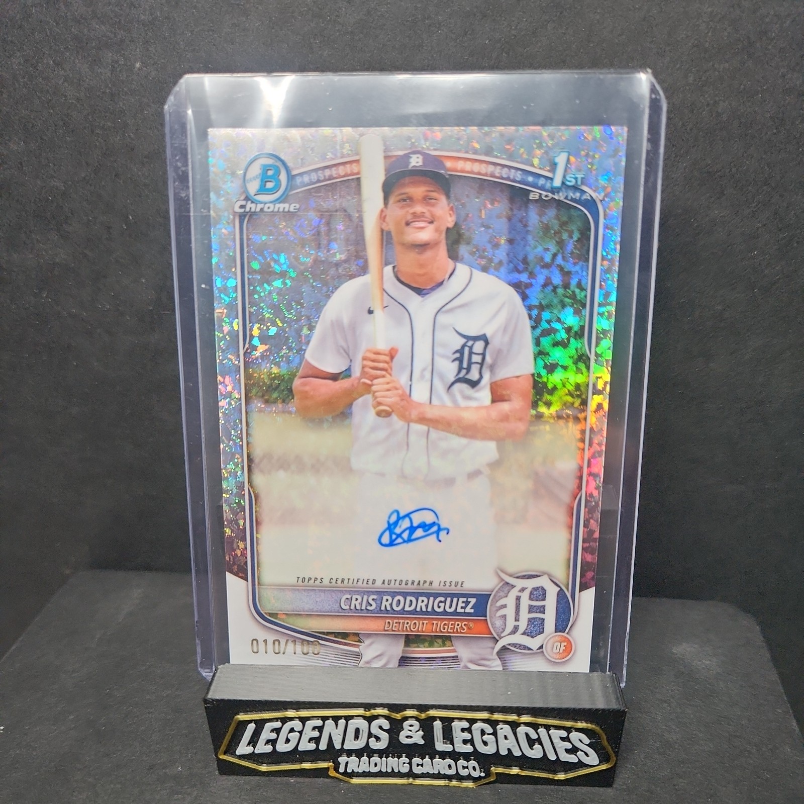 2025 Bowman Chrome Cris Rodriguez  #CPA-CR 1st AUTO Mini Diamond  /100 🔥 Tigers