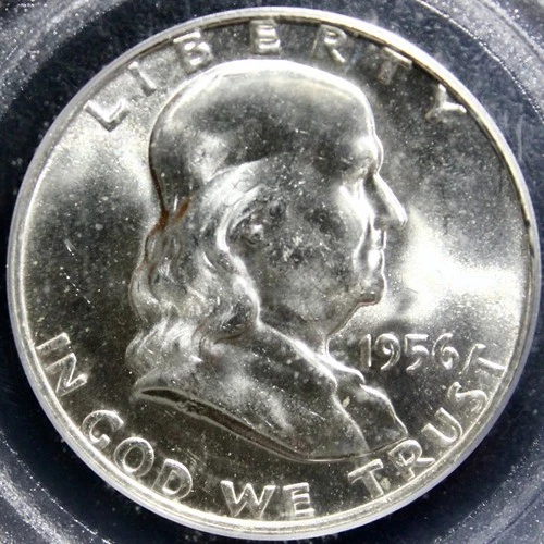 1956 Franklin Half Dollar — PCGS MS65 FBL — Blast White!