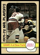 1972-73 Topps Hockey Card Game 4 Bruins Rangers Stanley Cup #5 EX+
