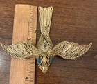 Vintage Pair Bird Christmas Ornaments Ornate Filigree Gold Made Italy Beautiful — photo 7