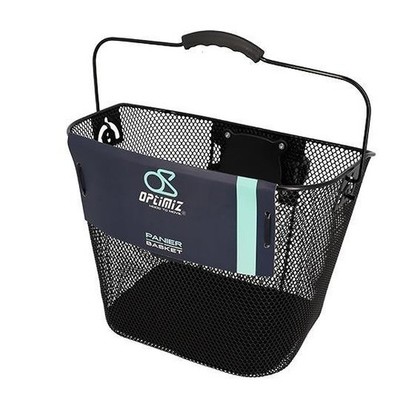 AV Korb mit Clips Stahl Mesh XXL schwarz Optimiz 350x250x260mm (fix. auf Kleiderbügel 2