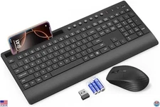 Trueque Wireless Keyboard and Mouse Combo - Full-Size Quiet Keyboard with Palm