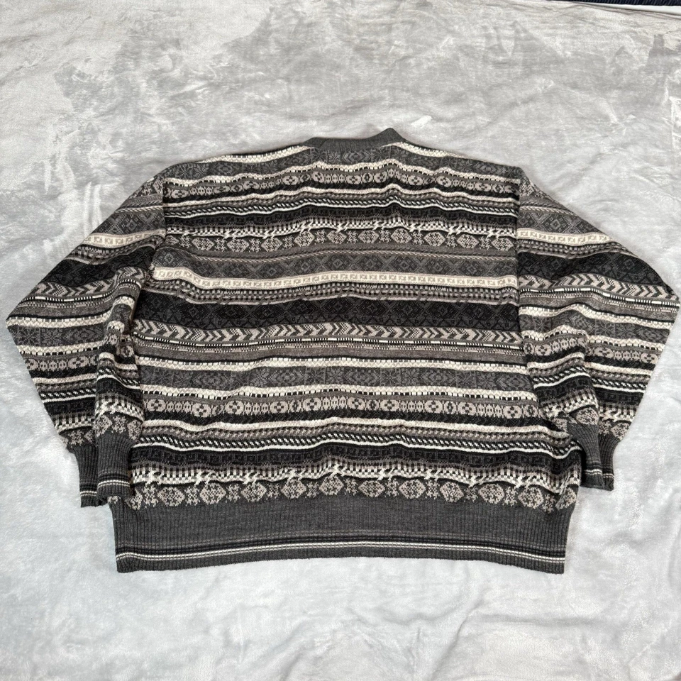 Vintage Florence Tricot Pattern Cardigan Sweater Mens XL Tall Wool Acrylic Italy - Image 4 of 4