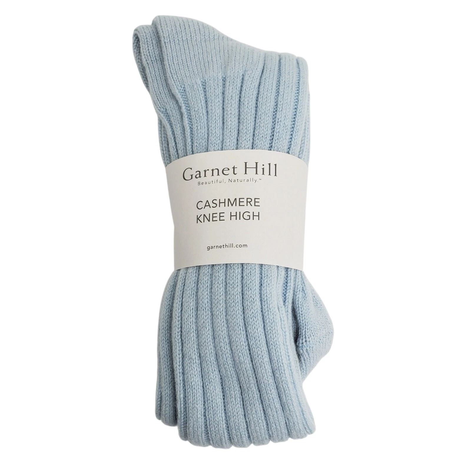 NWT Garnet Hill Socks Knee High 9-11 Rainwater Blue 82% Cashmere Warm Holiday