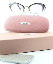 MIU MIU Brille VMU 52P 48-23 145 U67 1O1 Lila Lite Gold Cat Eye Panto Fancy Cool