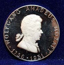 Medaille Mozart 1931 A. Hartig Polierte Platte versilbert