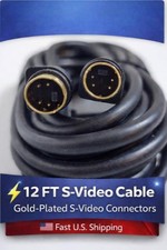 12ft S-Video Cable Gold Plated 4-Pin VHS DVD TV Video