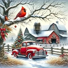Christmas Diamond Painting Kits for Adults, 5D DIY Cardinal Diamond Art Kits for