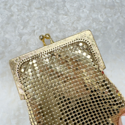 whiting and davis cigarette case Whiting & Davis Gold Mesh Metal Prom Cigarette Case Sunglass Purse Lipgloss  Vtg