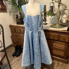 Torrid x Disney Cinderella Blue Corset Lace Up Damask Ball Gown Dress Size 18
