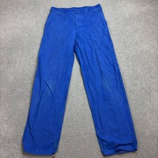 VINTAGE French Trousers Adult 30x31 Blue Workwear Chore Canvas Utility Mens