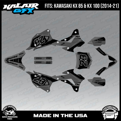 Graphics Kit for Kawasaki KX85 KX100 (2014-2021) KX 85 KX 100 Evader - Smoke
